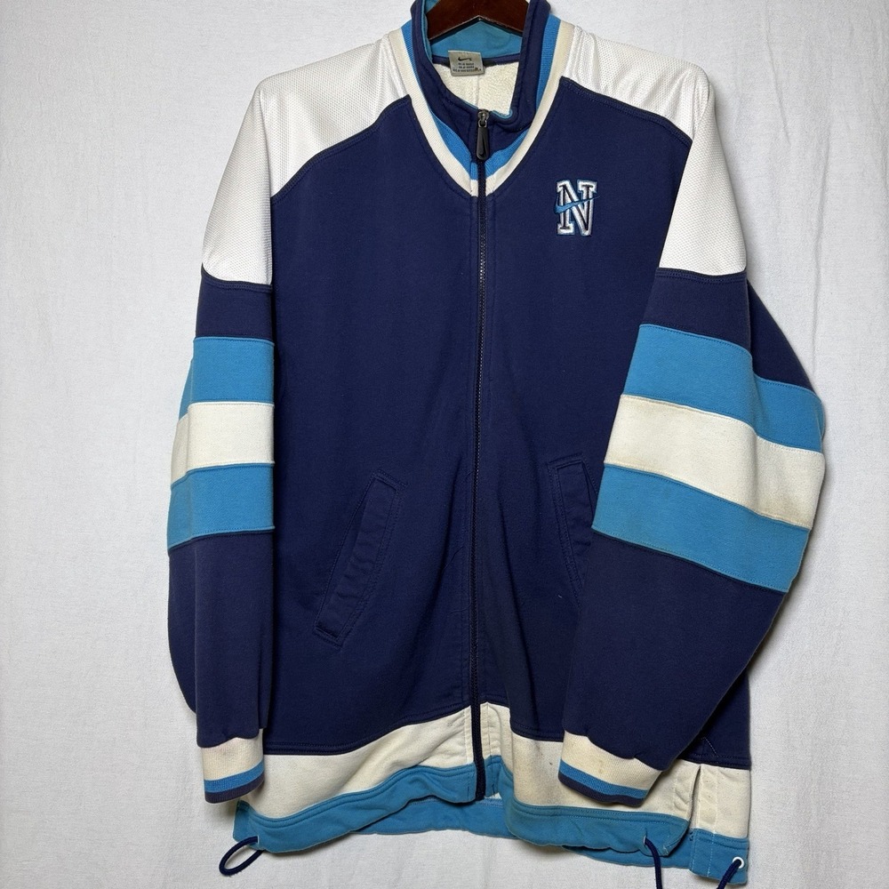 Nike Big logo Varsity Style Track Jacket Blue White Retro Y2K‎ Men's M Jersey